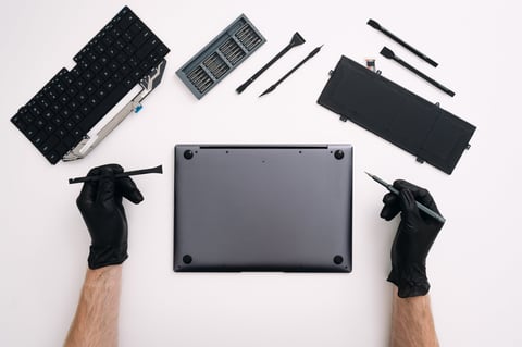 Laptop repair with tools