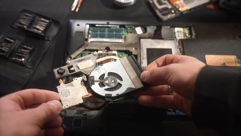 Close-up of laptop repair